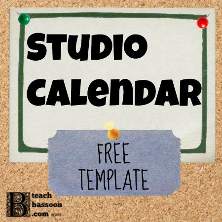 studio calendar template